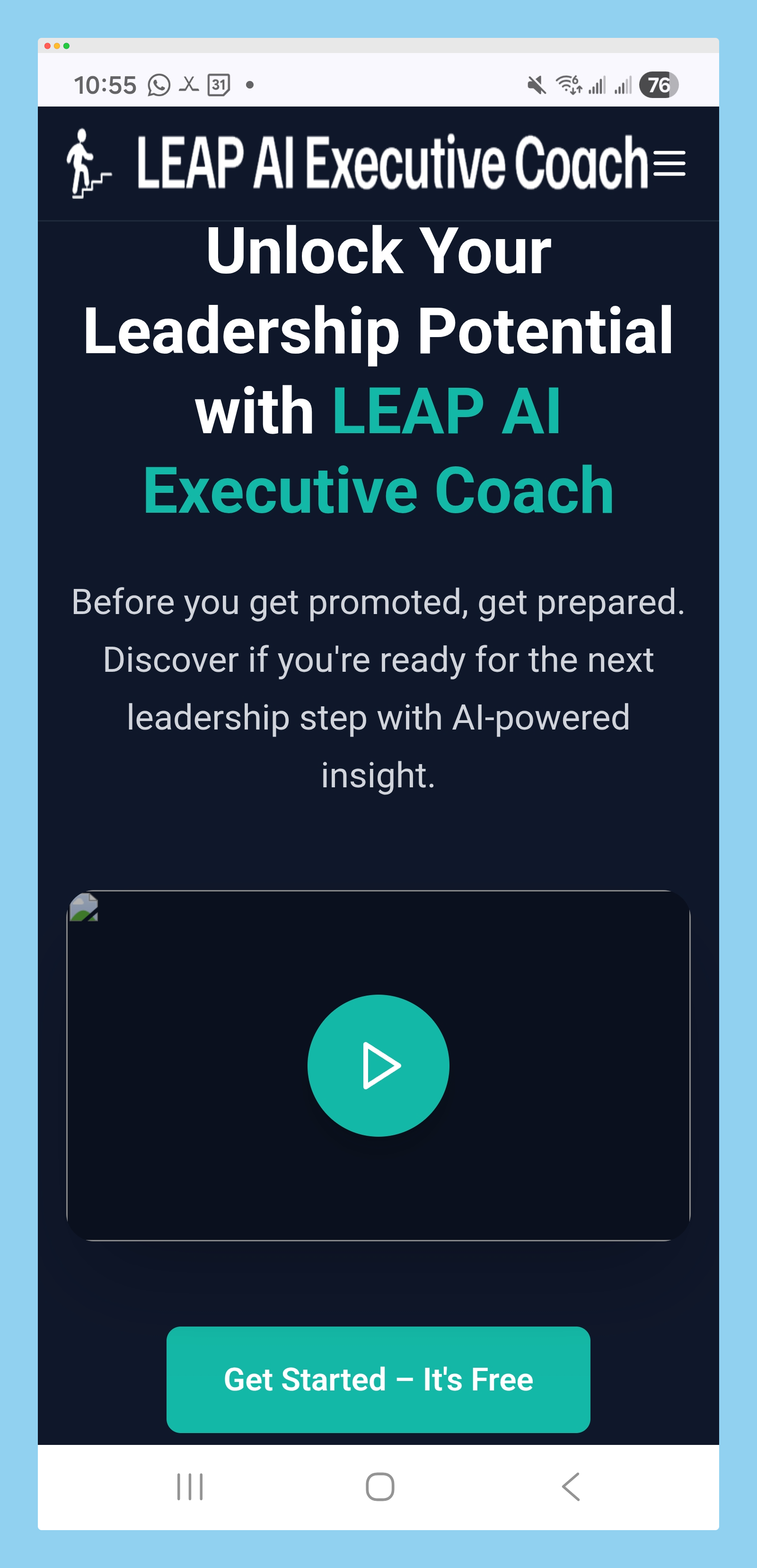 LEAP AI Executive Coach hero screenshot